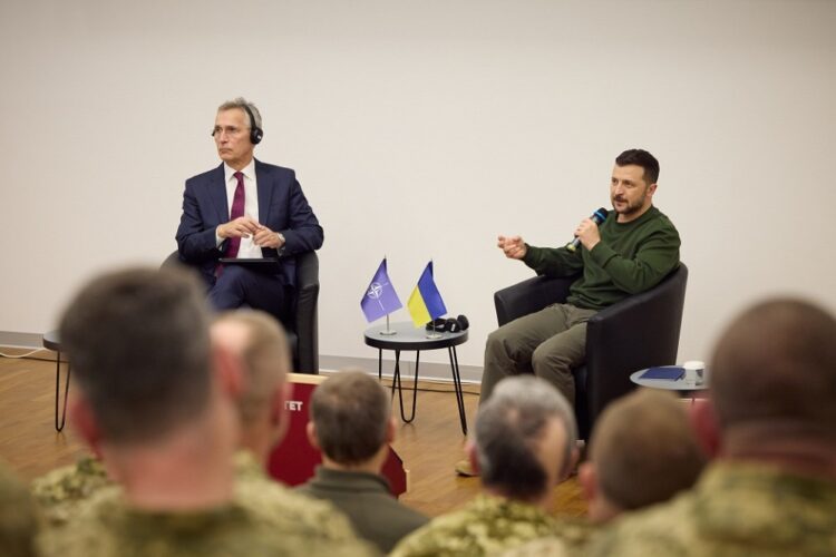President Zelensky and NATO Gen. Sec. Stoltenberg at the National Defense University in Kyiv, April 30, 2024 (photo: Office of the President of Ukraine)
